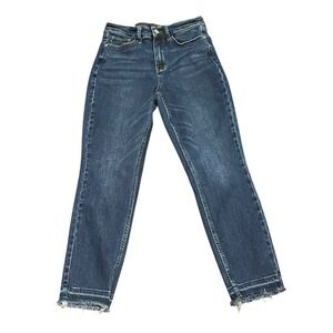 Judy Blue Jeans Womens 7/28 Blue Skinny Fit Distressed Stretch Denim Raw Hem